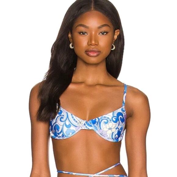 Cin Cin Other - Cin Cin Women’s Shrine Retro Hippie Printed Bikini Top Size Large